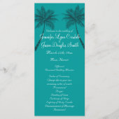 Palm Trees Blauwgroen Blue Beach Wedding Programs Programmakaart (Voorkant)