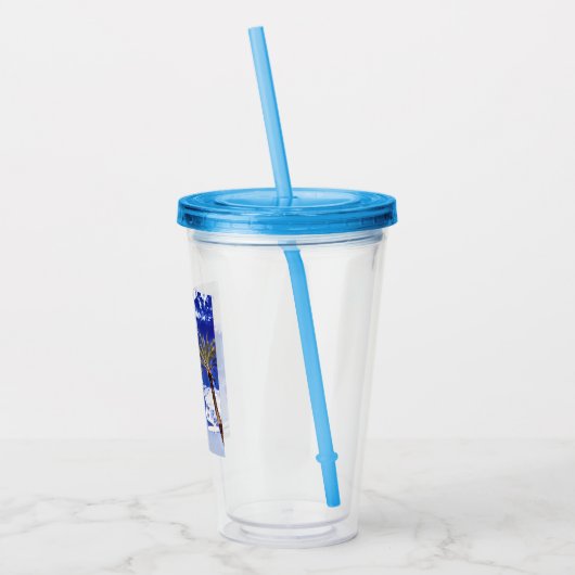 Palm Trees Blue Skies Acryl Drinkbeker (Links)