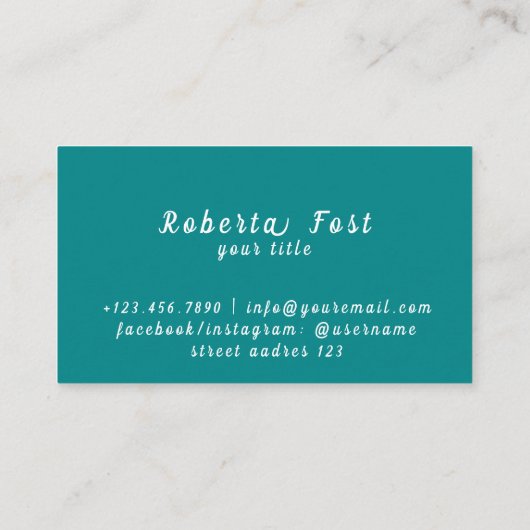 Palm Trees Blue Travel Agent Visitekaartje (Achterkant)