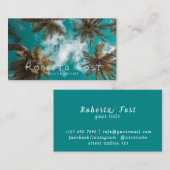 Palm Trees Blue Travel Agent Visitekaartje (Voorkant / Achterkant)