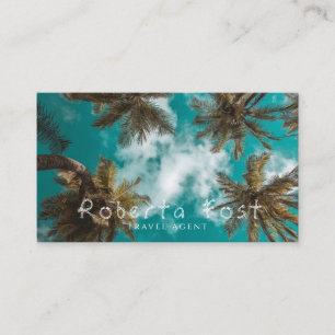 Palm Trees Blue Travel Agent Visitekaartje