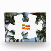Palm Trees Border Puzzle Piece Cust. Fotoblok (Voorkant)
