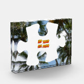 Palm Trees Border Puzzle Piece Cust. Fotoblok (Links)