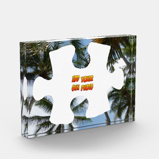 Palm Trees Border Puzzle Piece Cust. Fotoblok (Links)