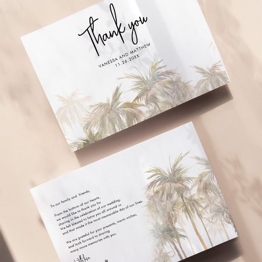 Palm Trees Budget Hand-Lettered Wedding Dank u