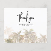 Palm Trees Budget Hand-Lettered Wedding Dank u (Voorkant)