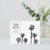 Palm Trees Californië Bruiloft Save the Date Briefkaart (Staand voorkant)
