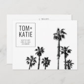 Palm Trees Californië Bruiloft Save the Date Briefkaart (Voorkant / Achterkant)