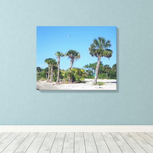 Palm Trees canvas print (Insitu (Houten vloer))