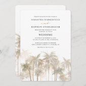 Palm Trees Coastal Destination Wedding Kaart (Voorkant / Achterkant)