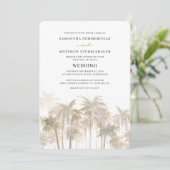 Palm Trees Coastal Destination Wedding Kaart (Staand voorkant)