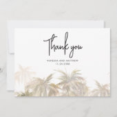 Palm Trees Coastal Hand-Lettered Wedding Bedankkaart (Voorkant)