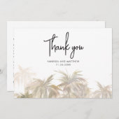 Palm Trees Coastal Hand-Lettered Wedding Bedankkaart (Voorkant / Achterkant)