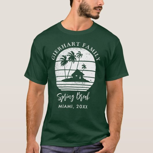 Palm Trees Custom Spring Break Beach Vakantie T-shirt (Voorkant)