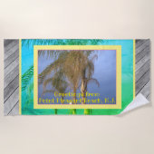 Palm Trees Deck Boards N.J. Beach Towel Strandlaken (Voorkant)