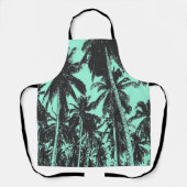 Palm Trees Design in Black en Blue Schort (Voorkant)