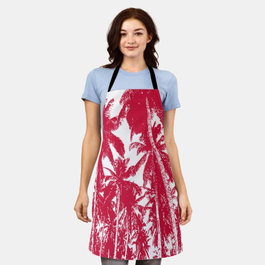 Palm Trees Design in Red and White Schort (Gedragen)