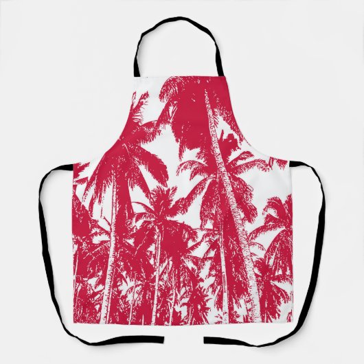Palm Trees Design in Red and White Schort (Voorkant)