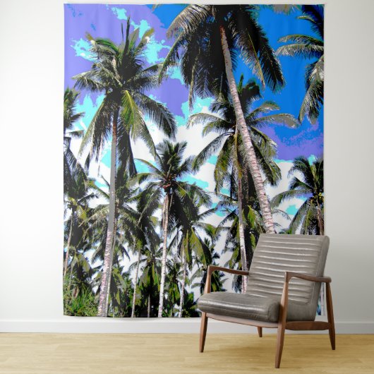 Palm Trees Design Posterised Effect Wandkleed (In situ)