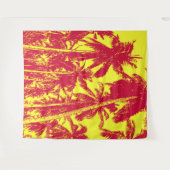 Palm Trees Design Red & Yellow Postered Effect T Wandkleed (Voorkant (horizontaal))