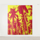 Palm Trees Design Red & Yellow Postered Effect T Wandkleed (Voorkant)