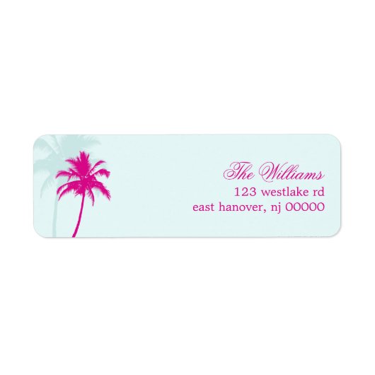 Palm Trees Destination Wedding Etiket (Voorkant)