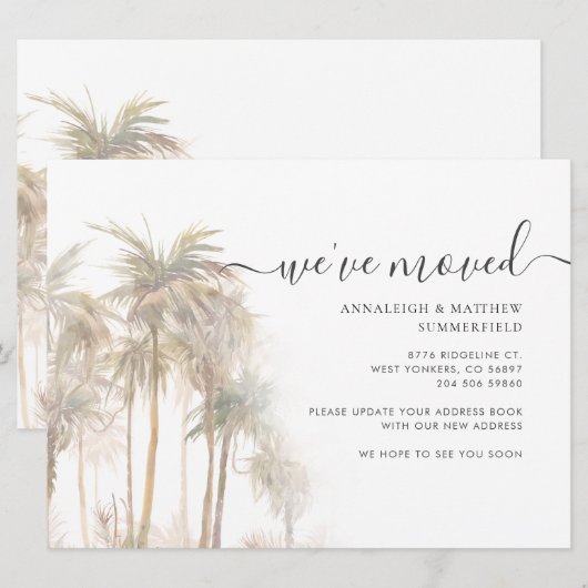 Palm Trees die naar huis gaan We hebben Waterverf  (Voorkant / Achterkant)