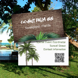 Palm Trees Dubbelzijdige QR code Visitekaartjes Contactkaartje