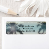 Palm Trees Elegant Tropical Beach Invitation Etiket (Insitu)