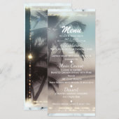 Palm Trees Elegante Tropische Strandfeest Menu (Voorkant / Achterkant)