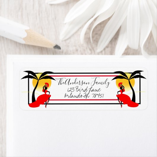 Palm Trees en Dancer Etiket (Insitu)