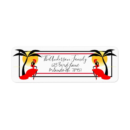 Palm Trees en Dancer Etiket (Voorkant)
