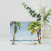 Palm Trees en Hammock Briefkaart (Staand voorkant)
