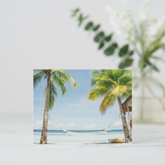Palm Trees en Hammock Briefkaart (Staand voorkant)