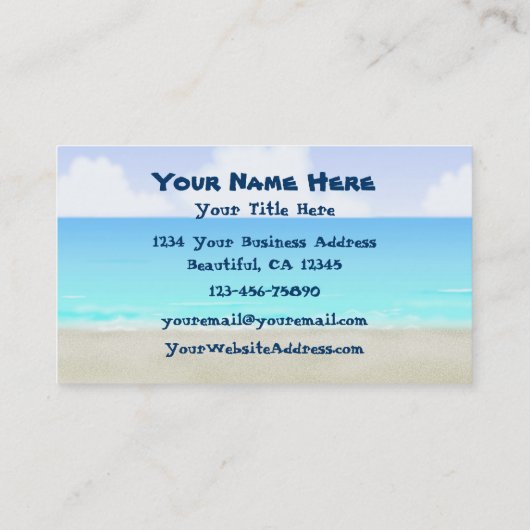 Palm Trees en Hammock Tropical Beach Visitekaartje (Achterkant)