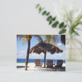 Palm Trees en stoelen Mexico Beach Briefkaart (Staand voorkant)