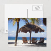 Palm Trees en stoelen Mexico Beach Briefkaart (Voorkant / Achterkant)