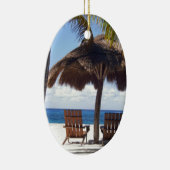 Palm Trees en stoelen Mexico Beach Keramisch Ornament (Rechts)