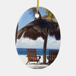 Palm Trees en stoelen Mexico Beach Keramisch Ornament