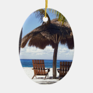 Palm Trees en stoelen Mexico Beach Keramisch Ornament