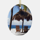 Palm Trees en stoelen Mexico Beach Keramisch Ornament (Rechts)