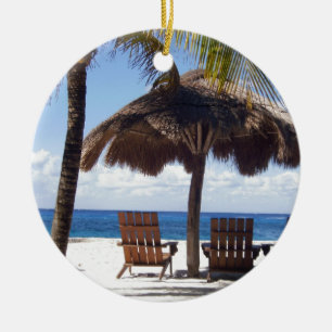Palm Trees en stoelen Mexico Beach Keramisch Ornament