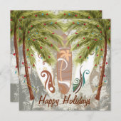 Palm Trees en Surfboards Strand Kerstmis Feestdagenkaart (Voorkant / Achterkant)