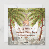 Palm Trees en Surfboards Strand Kerstmis Feestdagenkaart (Achterkant)