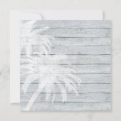 Palm Trees en Zeester Hout Strand Bruiloft Uitnodi Kaart (Achterkant)