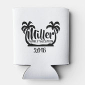 Palm Trees Familie Vakantie Blikjeskoeler (Achterkant)