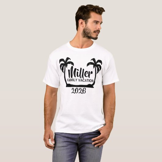 Palm Trees Familie Vakantie T-shirt (Voorkant volledig)