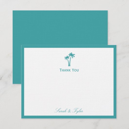 Palm Trees Flat - Hartelijk dank Notitiekaartje (Voorkant / Achterkant)