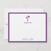 Palm Trees Flat - Hartelijk dank - Paars Bedankkaart (Voorkant)