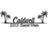 Palm Trees Gepersonaliseerde Adres Mailbox Sticker (Voorkant)